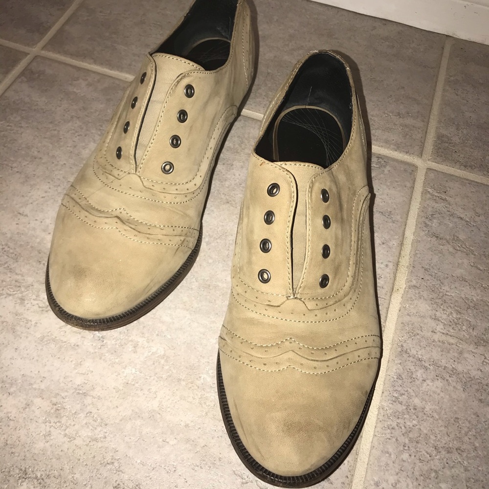 Tan neutral Trouve Oxford Slip On Flats/Loafers